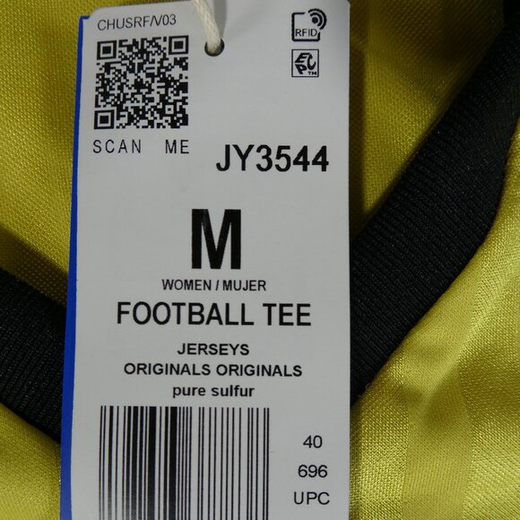 Adidas Women’s Retro Football-Inspired Jersey Tee JY3544 – Medium – Pure Sulfur - Picture 5 of 10